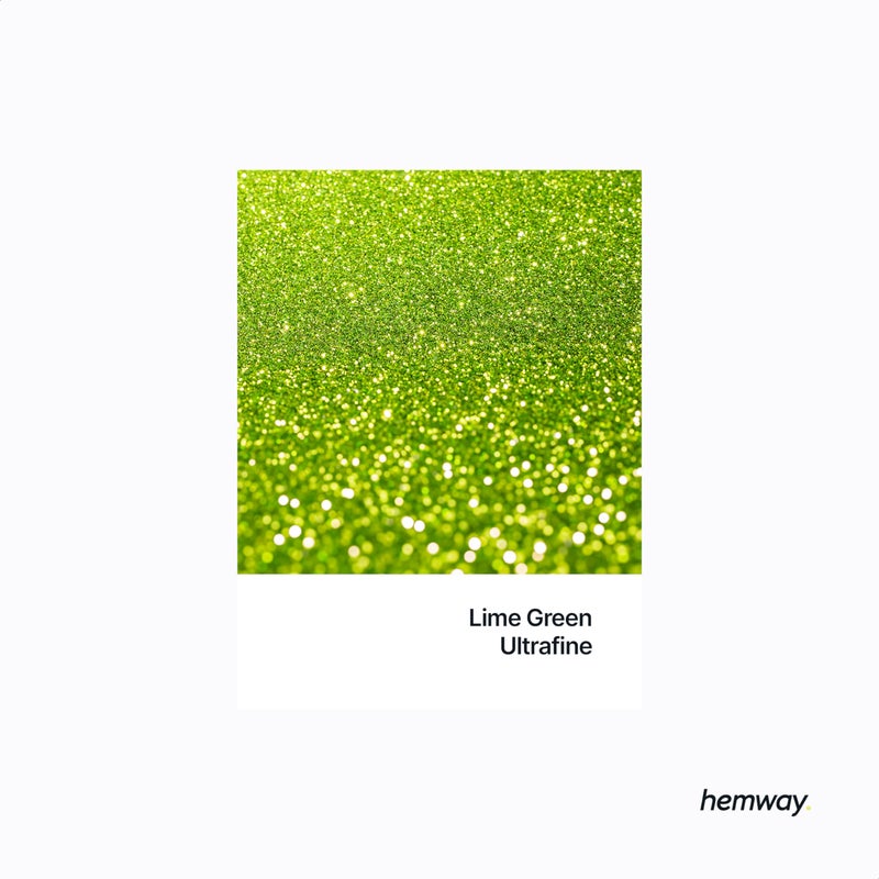 Hemway Eco Friendly Biodegradable Glitter 100g / 3.5oz Bio Cosmetic Safe Sparkle Vegan for Face, Eyeshadow, Body, Hair, Nail and Festival Makeup, Craft - Ultrafine (1/128" 0.008" 0.2mm) - Lime Green - Image 2